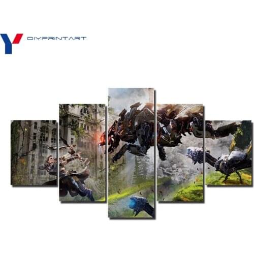 Horizon Zero Dawn 5 Pieces Canvas Wall Painting Home Decor Living Room Decorations A0057
