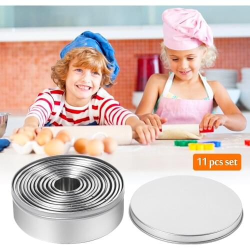 11-piece Mousse Round Knife Round Mold Cake French Dessert Baking Pan Cutter DIY Baking Tools Cake Dessert Kitchen Baking Mold