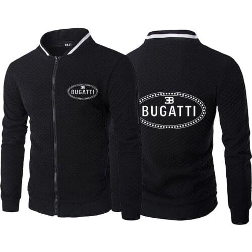 Bugatti Logo 2021 Fashion Brand Mens Hoodies Spring Autumn Male Casual Sweatshirts Mens Solid Color Jackets Sweatshirt Tops
