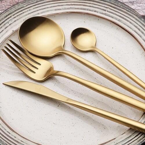 Lxuury Golf Cutlery Set 304 Stainless Steel Dinnerware Black Spoon Fork Knife Set 4 Pcs Tableware Quality Cutleries Silverwarer