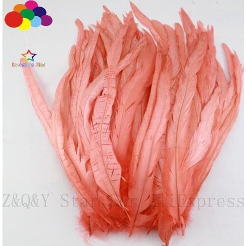 Natural 25-30CM (10-12 inches) cock tail discoloration and dyed watermelon red 20-200PCSDIY craft jewelry clothing decoration