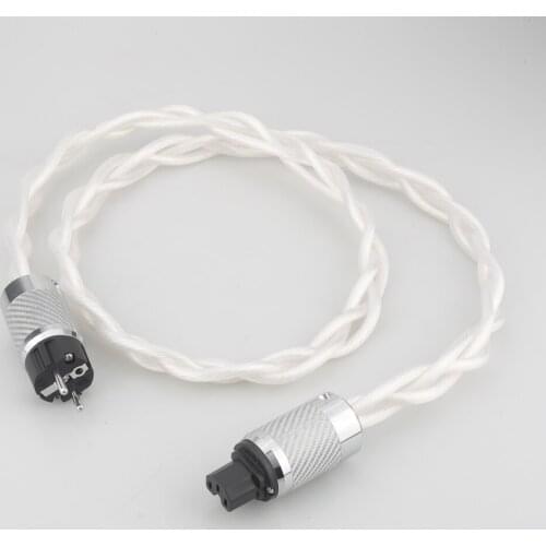 New 5N OCC single US & EU AC Audiophile audio amplifier DAC filter HIFI silver Power cable Carbon fiber rhodium plating plug