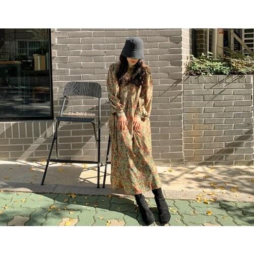 New Spring Girls Dress Women Print Long Sleeve Womens Dresses Female Dress Vintage Dress Party Boho Robe Femme Vestido Autumn