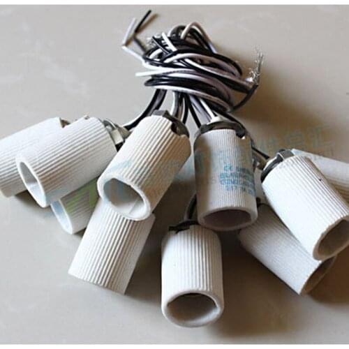 E14 Socket E14 Ceramic Lamp Holder Bracket Mounted 660-Watt 250-Volt, With 2x0.75 Electrical Wire 20cm Long