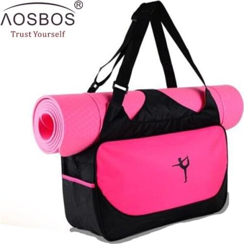 Aosbos Hot Yoga Bag Multifunctional Clothes Gym Bag Women Waterproof Sport Bags Shoulder Yoga Mat Bags Large Capacity Handbag