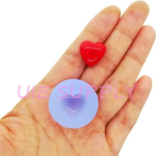 PYL958U 15.5mm x 15.2mm Heart Silicone Mold Fondant Cake Decoration Resin Clay Earrings Necklace Pendant Making FOOD SAFE