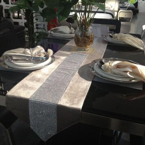 Modern Minimalist Solid Color Light Diamond Table Runner European Style Table Runner Table Decoration