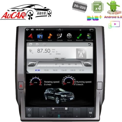 Vertical Screen Tesla Style 12.1 Inch android 6.0 Touch Screen Car DVD Player For Toyota Tundra 2014 - 2017 Radio GPS Navigation
