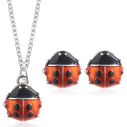 Creative New Animal Pattern Pendant Long Clavicle Chain Necklace Women Trendy Personality Cute Stud Earrings Jewelry Sets