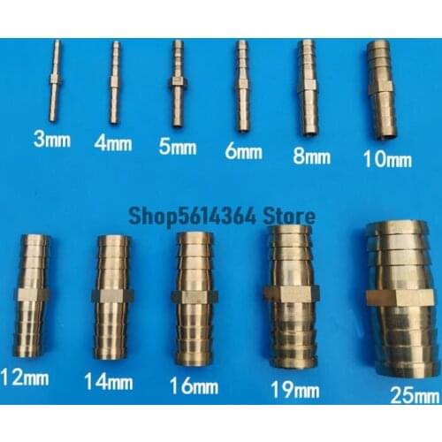 1pc 3mm-19mm ID Brass Barb Splicer Fitting,Straight Barb Hose Fitting