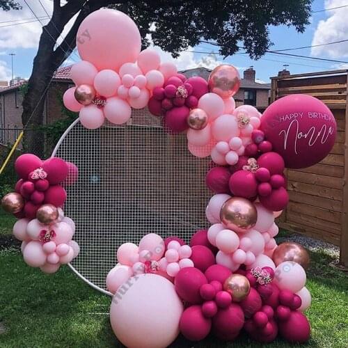 121pcs Macaron Pink Balloon Garland Arch Kit Rose Gold Balloons Wedding Birthday Party Decor Baby Shower Arch Kit Party Decor