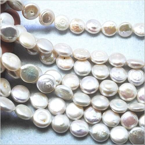 16pcs loose pearl beads natural cultured freshwater pearl coin shape size 12mm round diy beads findings for women bracelets make