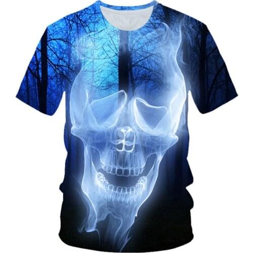 4-20 Years 2020 Summer Kids 3D T-shirt Boys Girls Blue Fire Galaxy Forest Skull Print Punk Style T shirt Children Fashion Tshirt