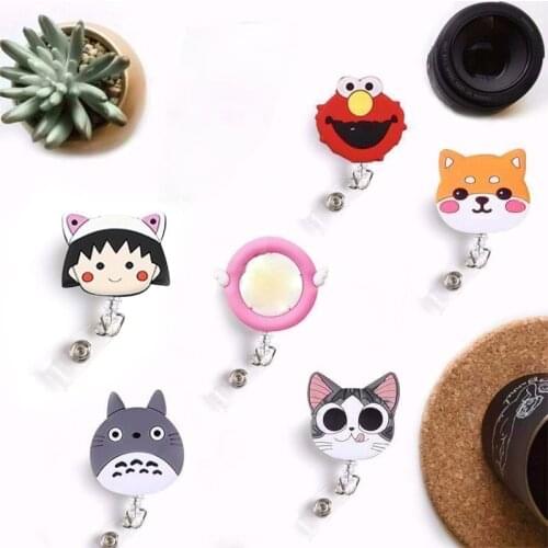2020 New Design Silicone Retractable Student Nurse Badge Reel Clip Cartoon Cat enfermera ID Card Badge Holder accessories