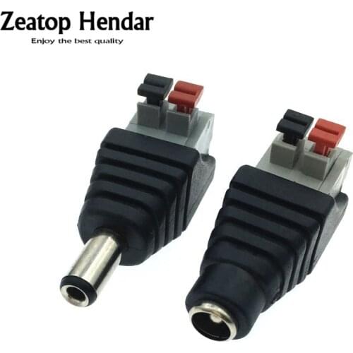 5Pairs/10Pcs 5.5X 2.1mm / 5.5X 2.5mm DC Power Plug DC Male + Female Connector Cable Pressed for 3528/5050/5730 LED Strips 12V