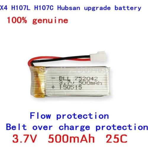 5Pcs/lot 3.7V 500mAh 25C Battery For Hubsan X4 H107 H107L H107C H107D V252 JXD385 X11 X11C X5C X5SC RC Drone