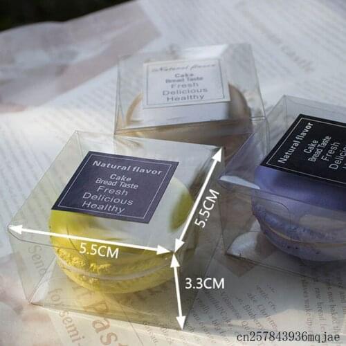 500PCS PVC Macaron Box Plastic Favors Boxes Clear Gift Boxes for Party Supplies Size 5x5x3.5cm