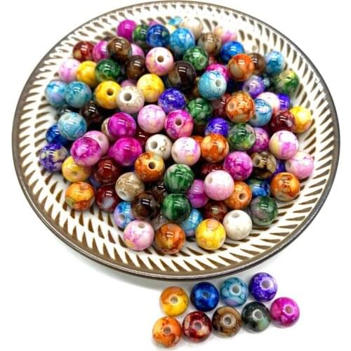 8/10/12mm Exquisite Pattern Acrylic Bead Spacer Jewelry Bulk Beads For DIY Making Bracelet Necklace Jewelry Accessories