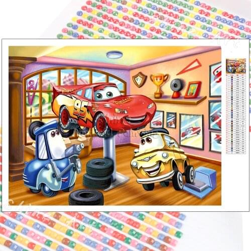 Disney Diamond Painting Racing Cars Cartoon Full Drill Champion Lightning McQueen Hobby Art Set 5D DIY Mosaic Kits Home Decor