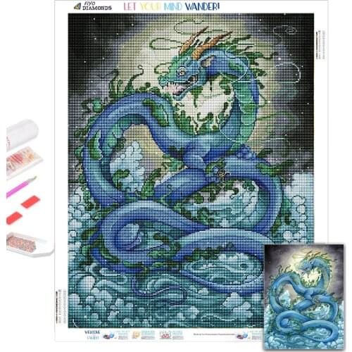 Dragon Diamond Painting 5D DIY Animal Cartoon Picture of Rhinestones Diamond Art Mosaic Embroidery Cross Stitch Kits Home Decor