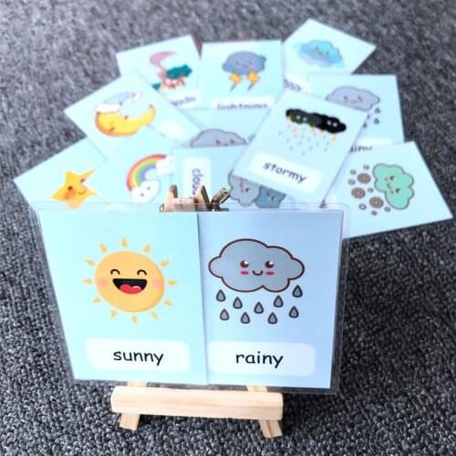 English Early Learning Flash Cards For Kids Life Educational Word Card Kindergarten Teacher Teaching Aids
