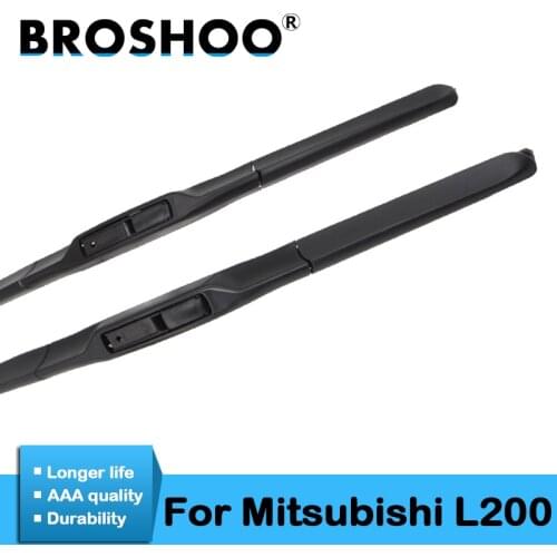 BROSHOO Car Wipers Blade Rubber For Mitsubishi L200 2005 2006 2007 2008 2009 2010 2011 2012 2013 2014 2015 Fit Standard Hook Arm