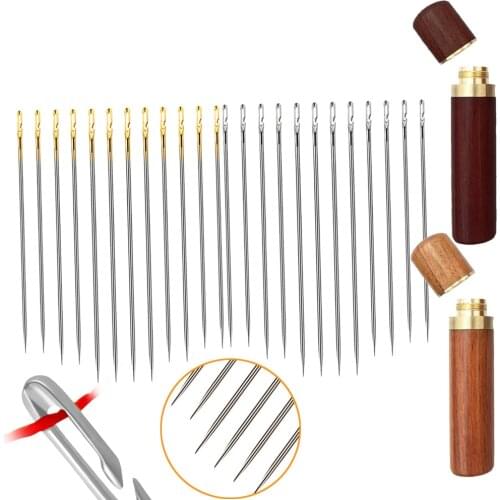 Household Elderly Needle-side Blind Needle Hole Hand Sewing Stainless Steel Sewing Needless Threading Apparel Sewing