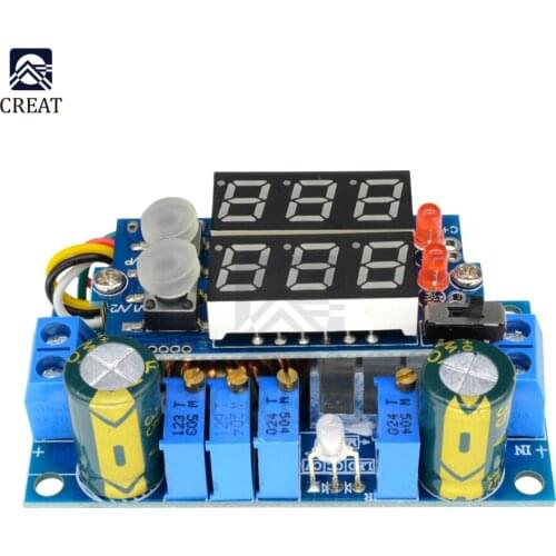 CC CV DC-DC DC 6 -36V to 1.25 -32V 5A Step Down Buck Converter MPPT Solar Charger Module with LED Voltmeter Ammeter for Car