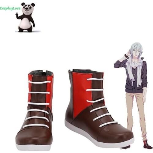 CosplayLove Idolish 7 Osaka Sogo Brown Red Cosplay Shoes Long Boots Leather Custom Hand Made For Halloween