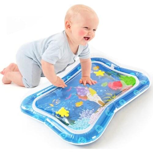 Tummy Time Baby Water Play Mat Inflatable Toy Mat-Baby Inflatable Mat Soft Toddler Water Mat Portable Play Mat