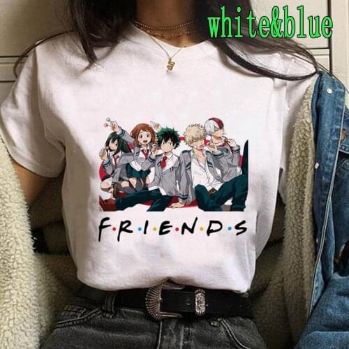 My Hero Academia Anime Tshirt Short Sleeve Casual Printing Shirt Japanese Anime Friends Tops