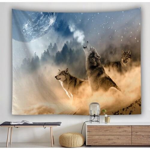 Wolf tapestry Wall Hanging home decor curtain spread covers cloth blanket art tapestry Beach Towel animal prints art decor home