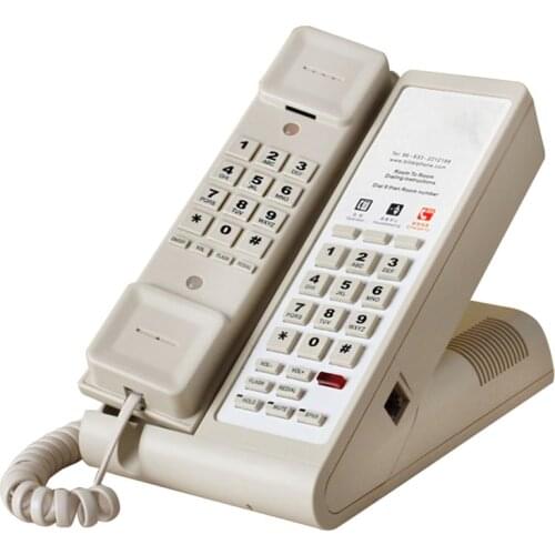 Flat Panel Hotel Desk Telephone, Single / Double Dial-up, Calling Hold, Flash, Redial, Mute, Voicemail, Easy to Operate, Durable