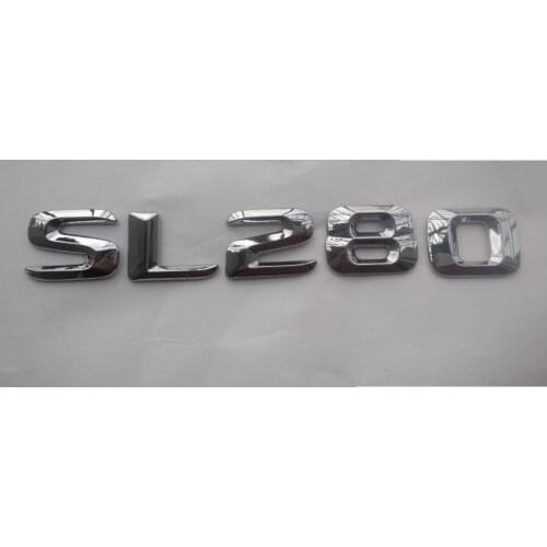 Chrome Shiny Silver ABS Car Trunk Rear Number Letters Words Badge Emblem Decal Sticker for Mercedes-Benz SL Class SL280