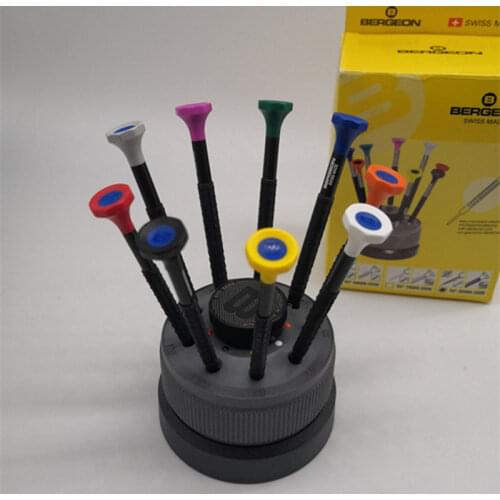 Watch maintenance tools copper screwdrivers 9 equipped with antimagnetic BERGEON 8899-s09 with rotating base