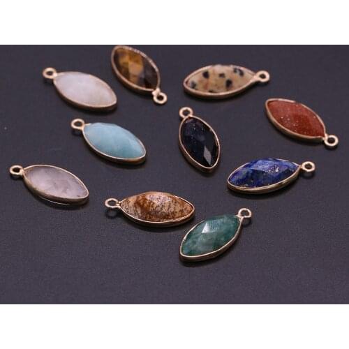Fashion Faceted Crystal Pendant Charms Natural Stone Agates Quartz Pendants For Jewelry Making DIY Necklace Earrings Accessories