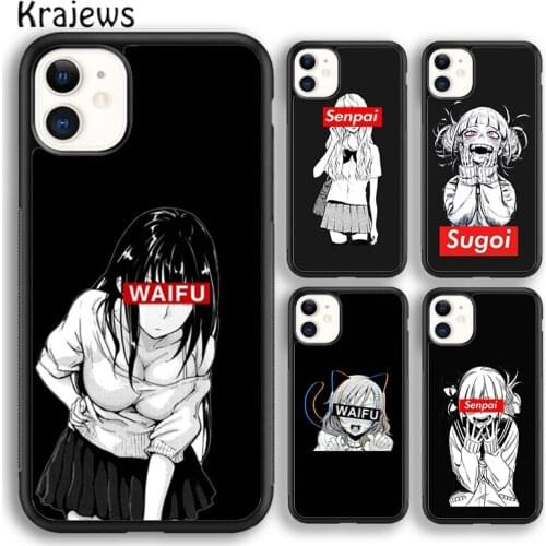 Krajews Anime Senpai Waifu Sugoi Soft Phone Case Cover For iPhone 5 SE 6s 7 8 plus X XR XS 11 12 pro max Samsung Galaxy S9 S10