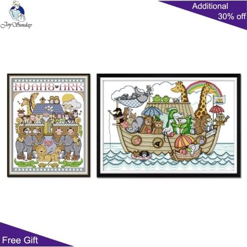 Joy Sunday Animal Boat Cross Stitch DA290 DA29 14CT 11CT Counted and Stamped Home Decor Needlepoint Animal Cross Stitch kits