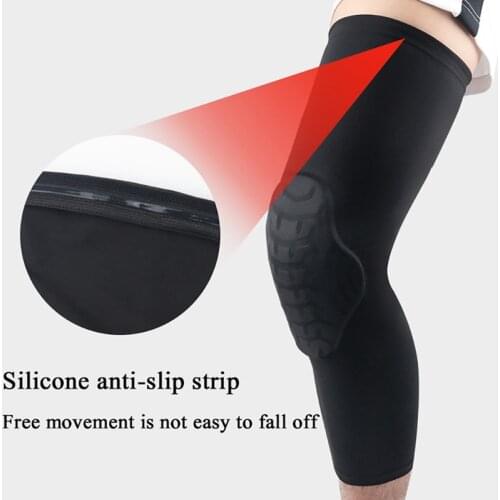 1pc Long Knee Pad Sleeve Anti-bump Breathable Thermal Leg Support Patella Protector Gym Basketball Fitness Support