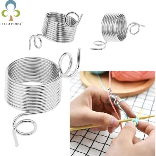 Stainless steel Knitting Thimble Needle Braided Knuckle Jacquard Assistant Jacquard Sewing Tool Accessories GYH