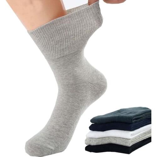 6 Pairs Spring Mens Cotton Socks High Quality Lot Loose Solid 100 Comfortable Breathable Meia Sokken Black White Gray