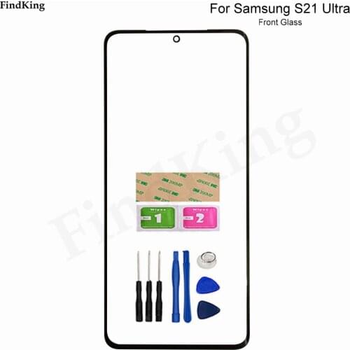 New Front Touch Glass For Samsung Galaxy S21 Ultra G988 SM-G998B LCD Display Touch Front Outer Glass Lens With Tools