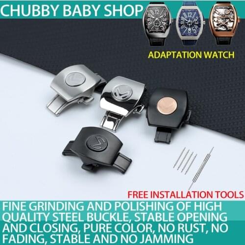 Top Quality stainless steel clasp Watch Strap butterfly Folding Buckle Suitable for Franck Muller Series Watchband