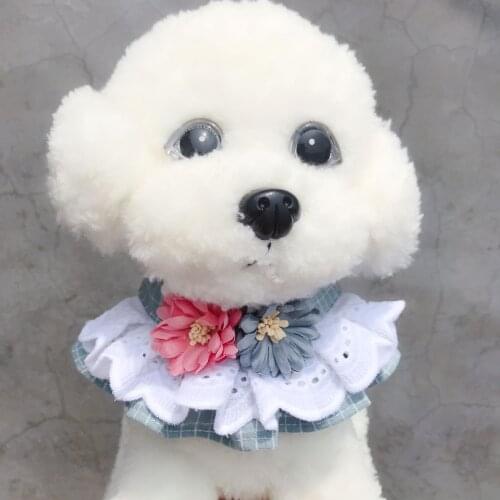 2 Big Flower Dog Collar Scarf Good Quality Cats Pet Bibs 7 Color Pet Collar Leashes Available