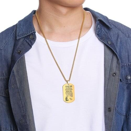 Custom Necklace Personalized Stainless Steel Chain Pendant Necklaces Men Fashion Dad Gifts Family Jewelry Accessories