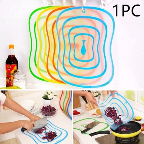 1PC Cutting Board Medium Frosted Transparent Food Grade Plastic Non-Slip Soft Classification Kitchen Professional Tool