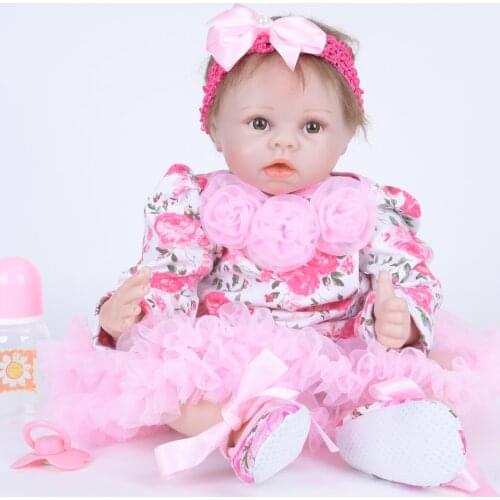 Lifelike Princess Girl Reborn Doll 22 Inch Realistic Silicone Real Touch Newborn Babies Toy With Clothes Kids Birthday Xmas Gift