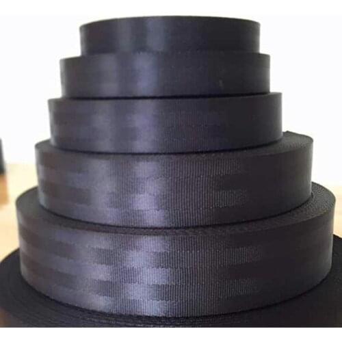 3Yards 5.0cm 3.8cm 3.2cm 1"Safety Harness Black Strong Car seat Safety belt webbing nylon ribbon outdoor backpack Bag Parts tape