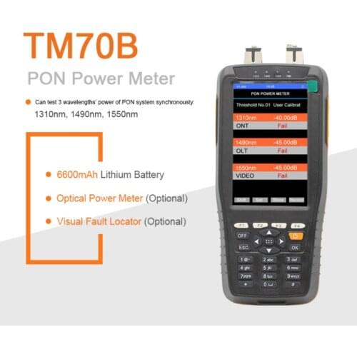 Handheld xdsl tester TM70B optical power meter pon 1310/1490/1550nm Wavelengths pon power meter