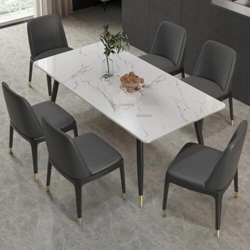 Nordic Home Furniture Dining Room Tables Italian Light Luxury Dining Tables Kitchen Furniture Modern Rock Board Dining Table